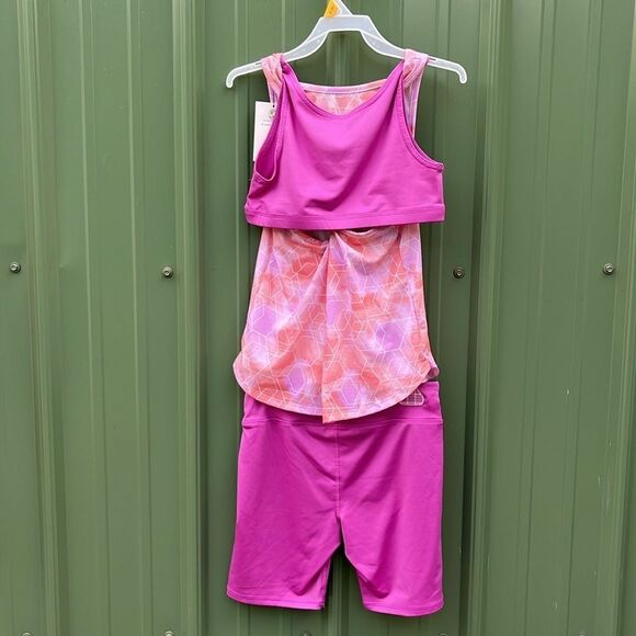 Girls Tank Tops Shorts Sports Bra & Sweatshirt 10-Piece Set Size L - Picture 12 of 13